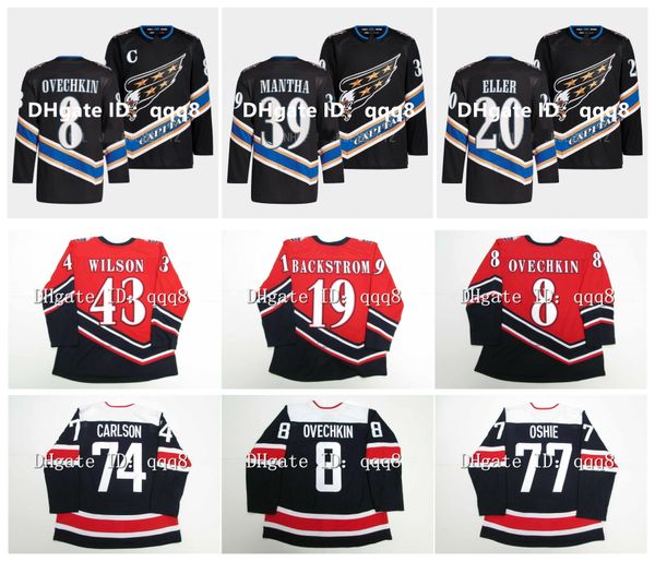 Alexander Ovechkin Hokey Jersey Başkentleri T.J. Oshie Lars Eller Nicklas Backstrom Washington Reverse Retro Tom Wilson Evgeny Kuznetsov John Carlson Darcy Kuemper