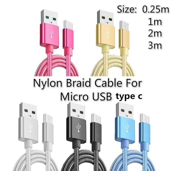 0,25 m 1 m 2m 3m USB -Kabel Typ C Nylon geflochten