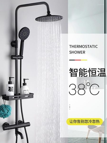 Bad Dusche Sets Konstante Temperatur Kopf Set Intelligente Steuerung Regen Supercharged Kupfer Wasserhahn Haushalt