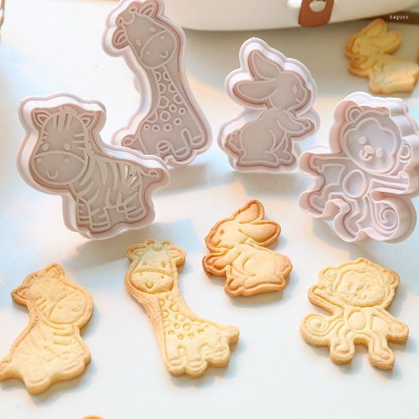 Backformen 4 teile/satz Stempel Keks Form Weihnachten Cookie Cutter Fondant Tier Kochen Gebäck Lebensmittel DIY Werkzeug Formen Biscui