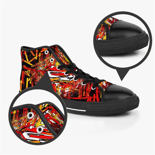 Designer Men Stitch Shoes Sneakers personalizados Canvas Women Fashion Black Orange Mid Cut Freathable Treinadores de corrida de caminhada respirável color84