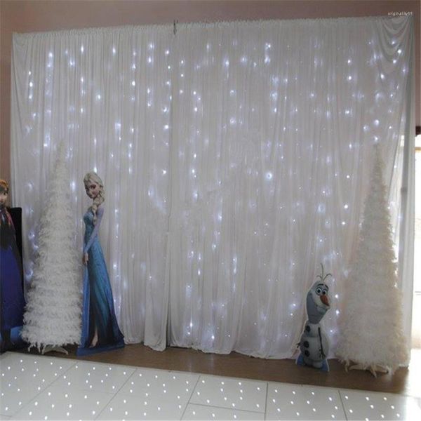 Parti dekorasyonu 10ft 30ftwedding zemin aydınlatmalı perde 3 x 6 metre lüks düğün led ışıkları beyaz peri b