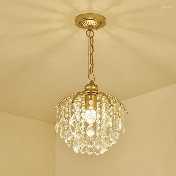 Люстры K9 Хрустальная круглая люстра элегантная подвесная подвесная лампа маленькая американская креативная светильника гостиная кухонная остров