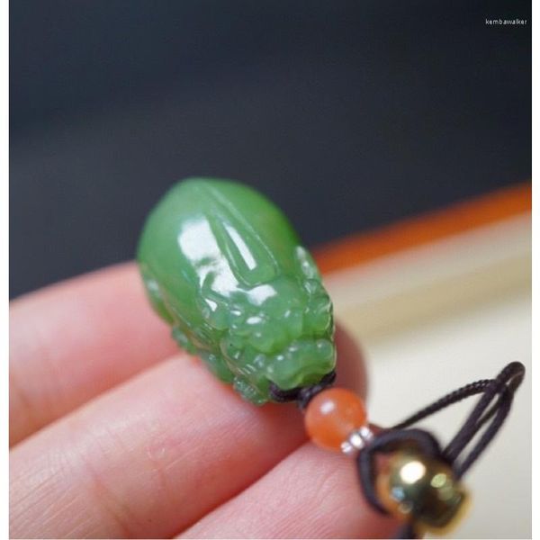 Подвесные ожерелья Hetian Jade Jasper Spinach Зеленое ожерелье