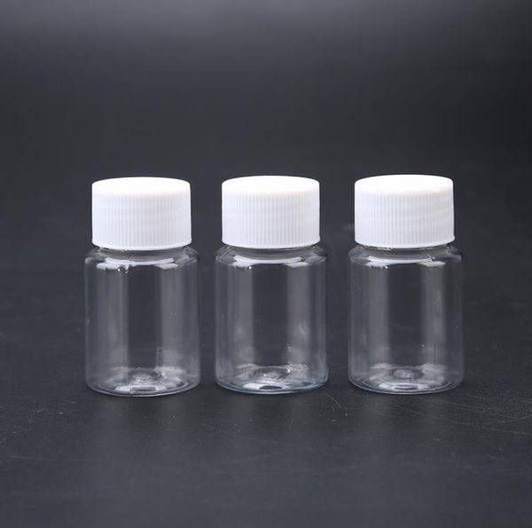 Garrafa de plástico de 30 ml transparente garrafas de embalagem pequenas garrafas com tampa de parafuso SN237