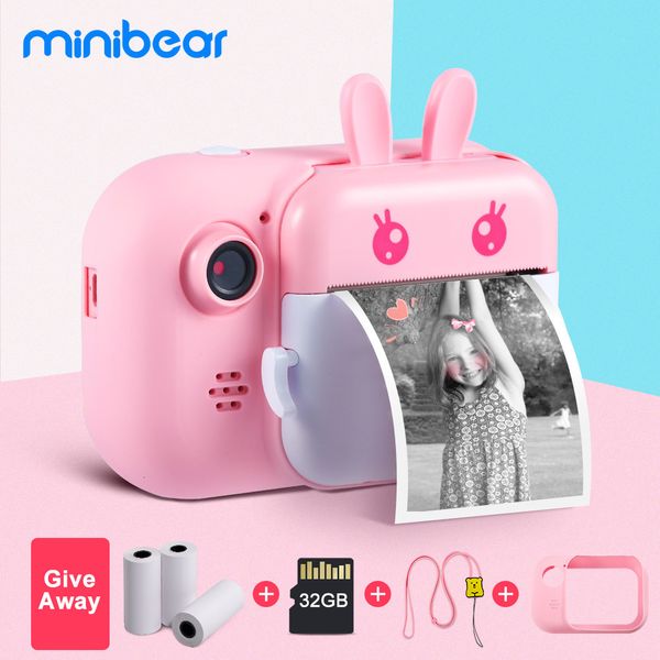 Digitalkameras Minibear Kinder für Kinder Instant Video PO Spielzeug Mädchen Junge Geburtstagsgeschenke 221117