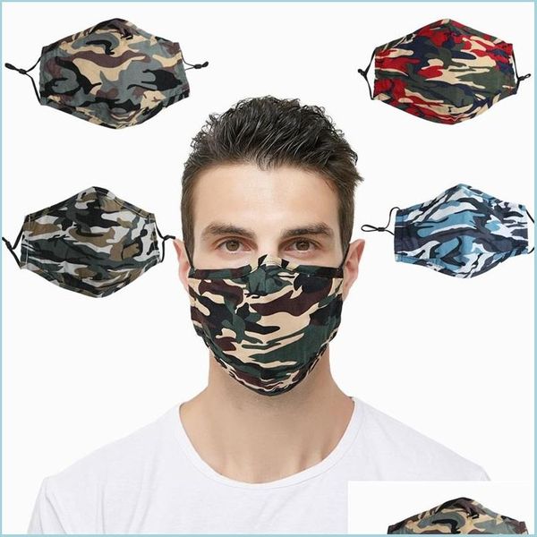 Maschere di design Maschere mimetiche Equitazione Maschera per orecchie appese per Adt Antipolvere Cotone lavabile traspirante Riutilizzabile M Dream B Zeg Drop Dhu6D