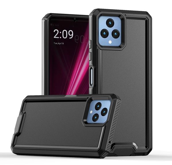 Casos telefônicos para T-Mobile Revvl 6 Pro com 4 cantos reforçados TPU PC PC Multi-camada de proteção contra proteção e tampa resistente a impressões digitais