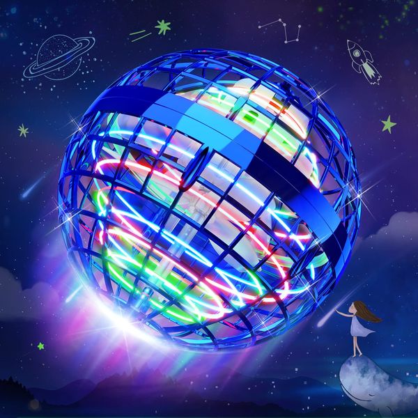 Magic Balls Flying Toys Verbesserter Orb Ball für Kinder Adts Neba mit RGB-LED-Lichtern Cooler 360ﾰ Spinner schwebender Indoor Outdoor Bumerang F Amlpy