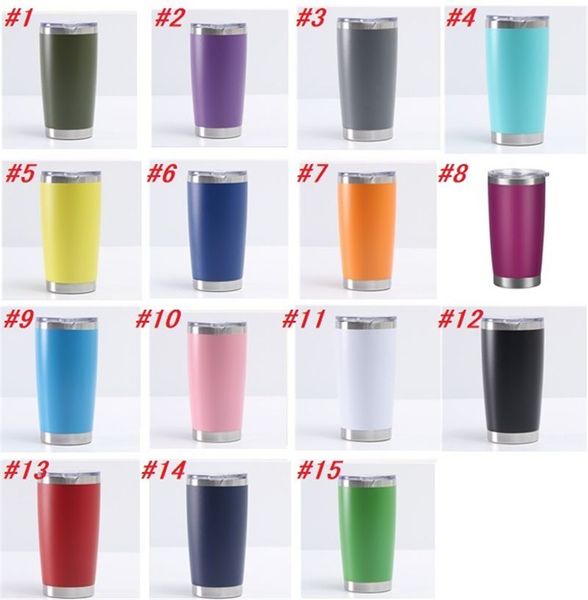 Canecas em casa 20 onças de café colorido xícaras de aço inoxidável xícara de aço de grande capacidade de dupla camada esportes canecas de viagem com tampa rrc478