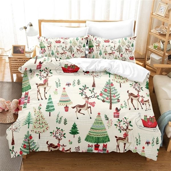 Set di biancheria da letto Set albero di Natale Copripiumino Holiday King Quilt Decorativo Camera da letto per bambini el 221116