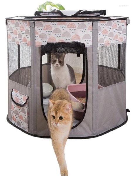 Transportadoras de gatos portátil tenda de gaiola de estimação de cães dobráveis ​​e entrega de casa Fácil de operar cerca circular