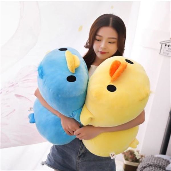 Ricordi Imbottito in cotone Anatra sdraiata Simpatico pulcino giallo Kawaii Peluche per bambini Morbido peluche Cuscino Cuscino Bel regalo di Natale 2596 E3