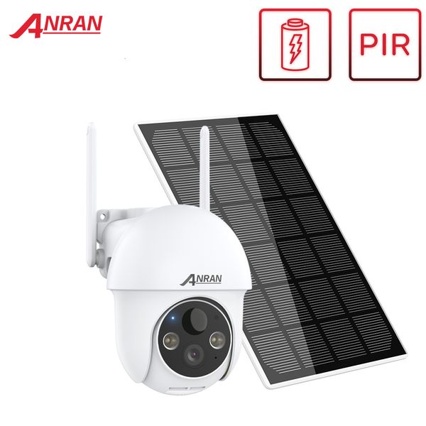 Dome Cameras Anran 3MP PTZ Security IP -камера Солнечная панель батарея Беспроводной надзор Защита Wi -Fi Outdoor PIR Smart Humanoid Detection 221117