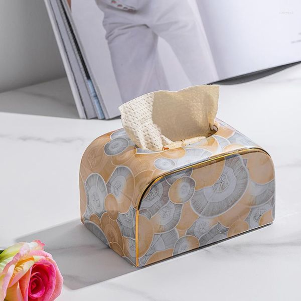 Tissue Boxes Büro Box Kreative Nordic Luxus Container Moderne Keramik Lagerung Caja Almacenamiento Hause BK50ZJ