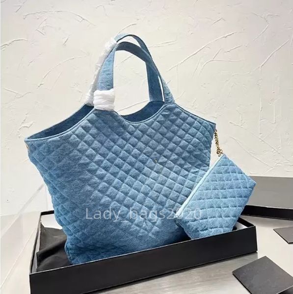 Icare Maxi Bag Designer Large Women Tote Bolsos de mezclilla Bolsos Adjuntos Luxury Crossbody Shopping Beach Monedero Totes Hombros Genuine Leather Lady