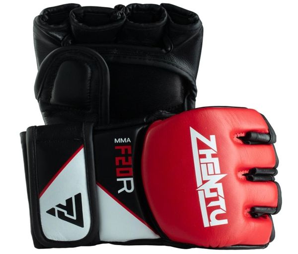 Luvas de MMA para homens Artes Marciais Sparring Cowhide Leather Boxing Luvas para Muay Thai Punching Bag de Treinamento de Combate Kickboxing 22072