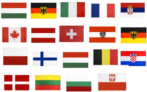 Nationalflaggen Spanien Italien Vereinigtes Königreich Deutsch Frankreich Russland England Niederlande Polen Estland Portugal Schottland Dänemark Kroatien Belgien Finnland Schweiz Flagge