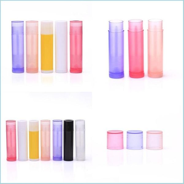 Verpackungsflaschen Mini Leerer Lipgloss-Behälter Kunststoff DIY MTI Farbe Klar Lipgloss Lippenstift Tube Lippen Wachs Rohr Organizer 0 24Zm L2 Dh84I