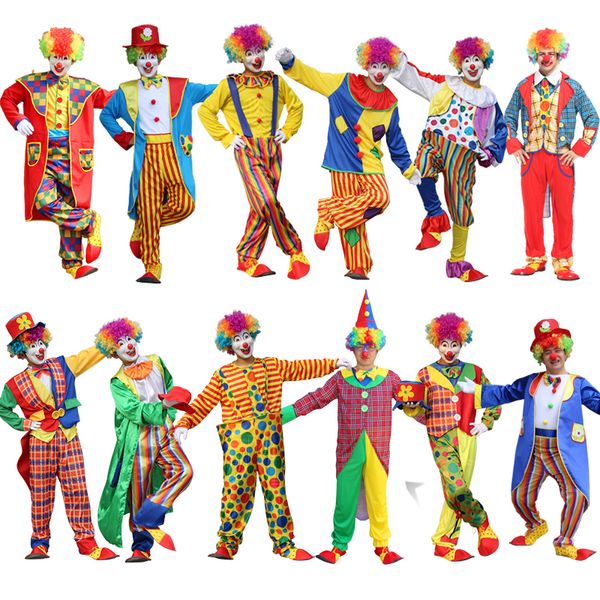 Costumi anime Halloween Per adulti Divertente Clown del circo Cosplay impertinente per uomo Donna Carnevale Festa di Natale Costume senza parrucca 221118