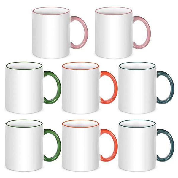 11 oz Ceramic Sublimation Coffee Mug Porcelain Blank Tazze bianche vuote confezionate per tè Latte Latte