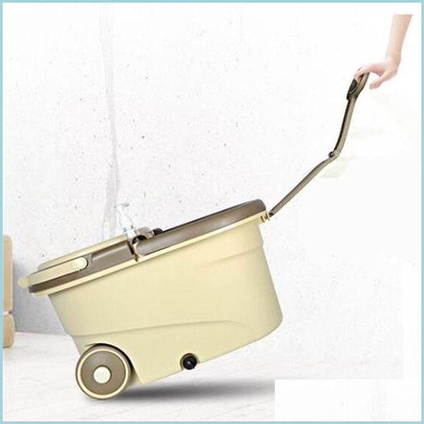 Mops Double Drive Mop Eimer Rotary Swabber Barrel Hochleistungsfässer Händewaschen Haushalt Round Floorclot Dry Wet Dual Use Dr Dhvdl