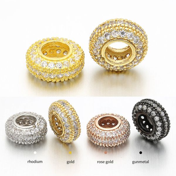 CZ Micro Pave Diy Spacer Beads Charms для изготовления браслетного ожерелья