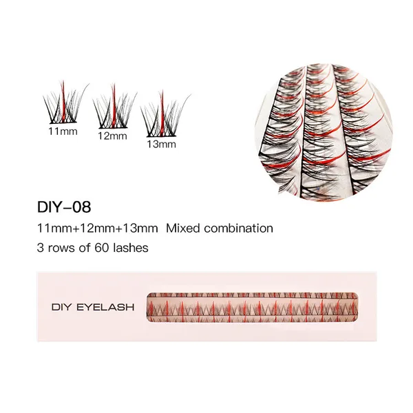 Individual de cílios falsos individuais 60pcs cílios de olho grosso