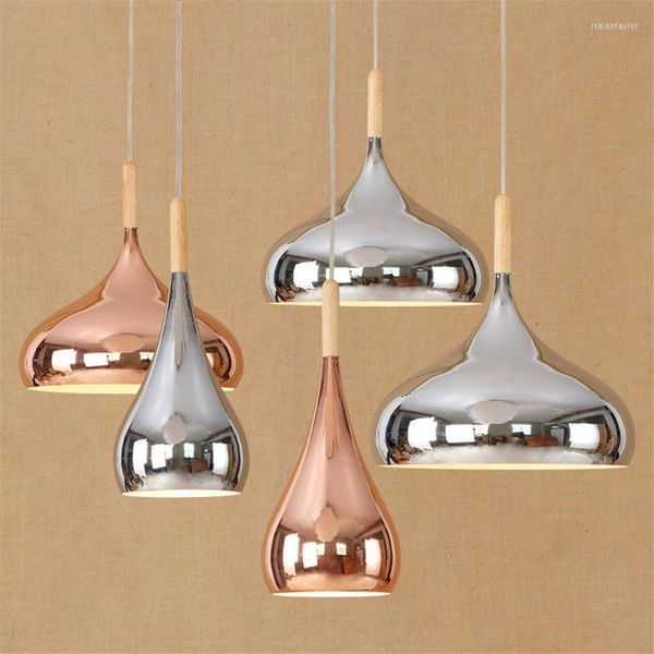 Lâmpadas pendentes 2022 Loft Nórdico Rose Gold Chrome Pated Chandelier Creative Dining Room Bedroom Viva LED