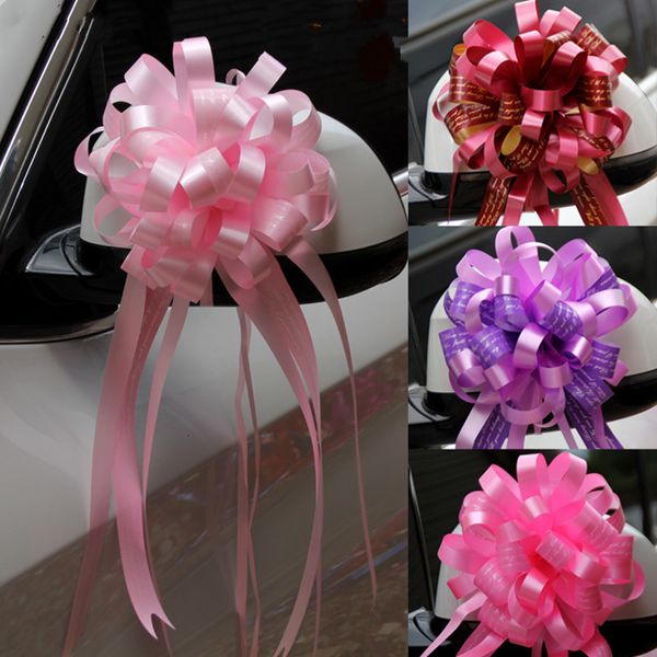 Ghirlande di fiori decorativi 10 pezzi Decorazioni per auto da sposa Pull Bow Nastri Regalo Forniture per feste di compleanno Casa fai da te 221118