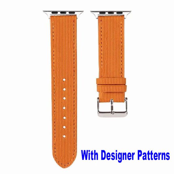 Moda PU Leather Watch Bands para tiras de rel￳gio Apple 38mm 40mm 41mm 42mm 44mm 45mm 49 Iwatch 3 4 5 SE 6 7 s￩rie 8 banda D Designer Flow