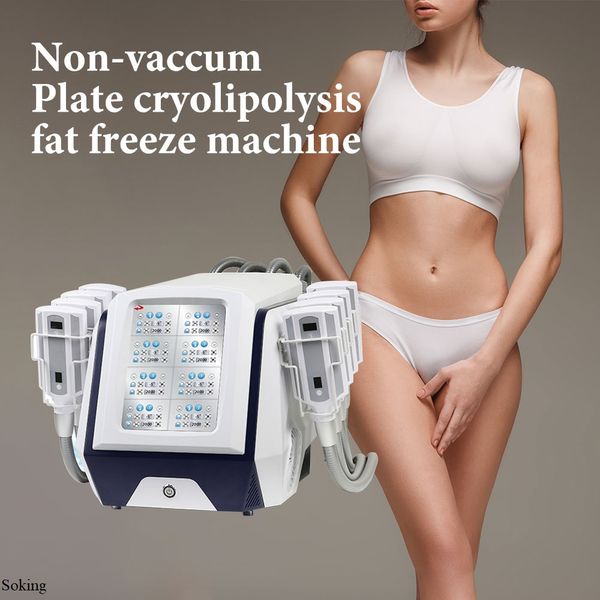 Kryolipolyse-Pads-Maschine, Fettgefrieren, kein Vakuum, Eisskulpturenausrüstung, 8 Stück Kryoplatten, Kryotherapie, Cellulite-Reduktion, kühles Körperformungsgerät zu verkaufen