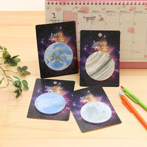 NOTAS 24 PCS Korea Creative Planet Shape Notepad Earth Moon Round N Times Publicado Comentários 221118