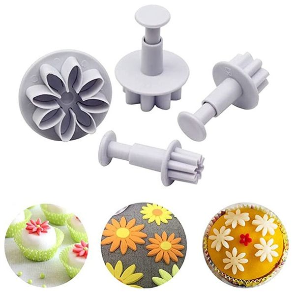 4 штуки/набор Daisy Flower Fondant Plunter Cutters Sugarful Pook