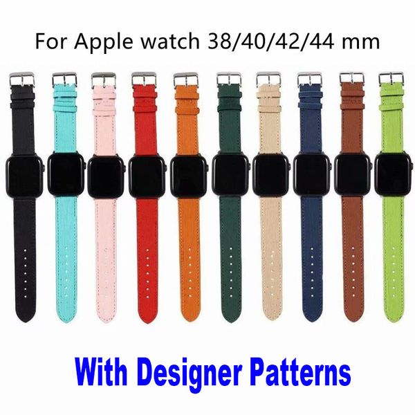 Fashion Luxury D Designer Smart Watch Straps 38 40 41 42 44 45 49mm para Smart Watches Series 2 3 4 5 6 7 Padrão de couro PUM BANDS D-FLOWER BANDS DELUXE WatchBands Smartstrap