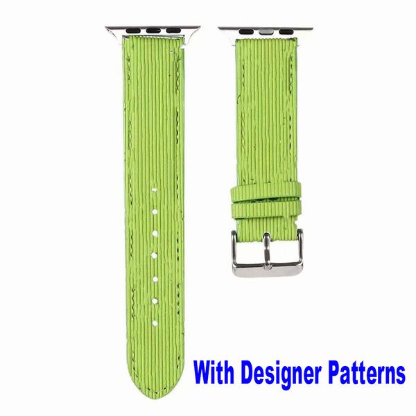 Luxury D Flower Designer Cinturini Cinturini Apple Watch Band 42mm 38mm 40mm 44mm 41mm 45mm iwatch 2 3 4 5 6 7 8 cinturini Cinturino in pelle Cinturino Fashion Stripes cinturino