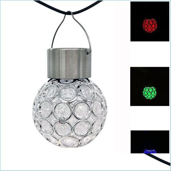 Decorazioni da giardino Lampada a sospensione Retro All'aperto Giardino Cortile Albero Mensola Abbellimento Decorare Energia solare Led Luce Bb Forma Plastica Dhrrv