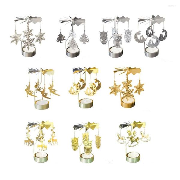 Titulares de vela Metal Candlestick Merry Christmas Table Decor for Home Girlating Elk Angel Ornament 2022 Navidad Xmas Craft