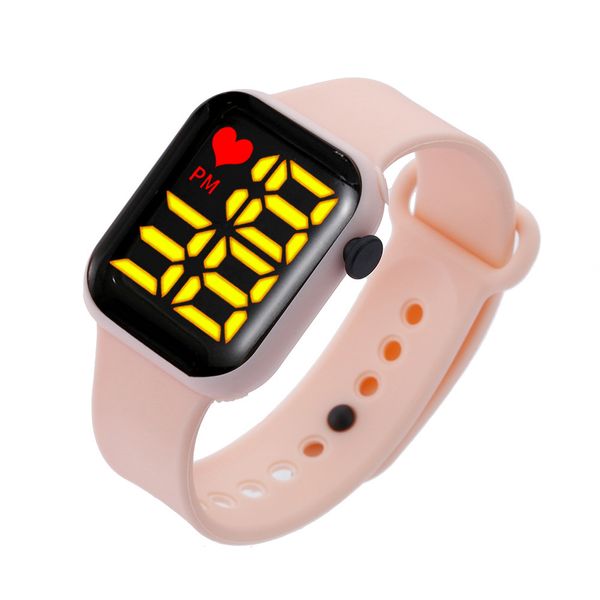 LED LOVE Digital Big Numeral Display Watch Kids Sports Waterproof Watches Boy Girl Infrond Fisk's Watch Silicone Candy Strap Relógio