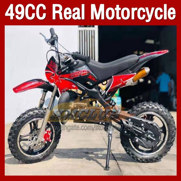 13 cores 49cc Real Superbike Mini ATV ATV Off-road Bike Motorcycle Small Motorcycle 2 Stroke Ve￭culo Hill Beach Sports Scooter Adulto Child Bike Boy Girl Girl Birthday Gifts