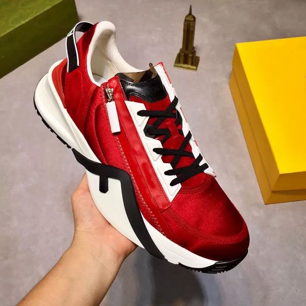 uomo di lusso FLOW Sneakers Scarpe Comfort Nylon Pelle scamosciata Casual Donna Sport Cerniera Gomma Runner Suola Tessuti tecnici Sneaker da uomo per allenamento all'aperto