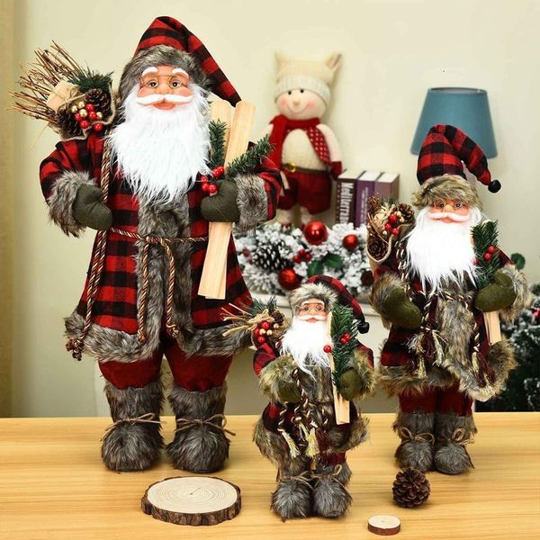 Decorazioni natalizie 30 * 45 * 60 cm Grandi bambole di Babbo Natale Ornamenti Figurine in piedi Bambola Decorazione della casa Regalo per bambini 221117