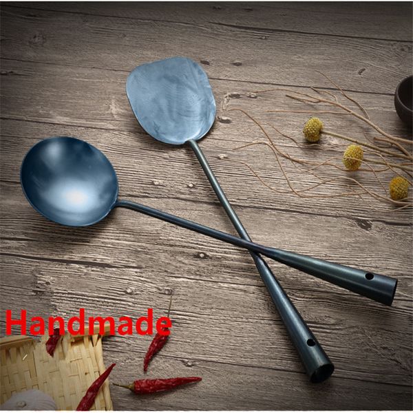 Peças de cozinha de cozinha Durável portátil portátil Ferro de ferro non Stick Ladle Food Wok Spatula Spoon Ferramentas de cozinha utensílios de cozinha utensílios 221118