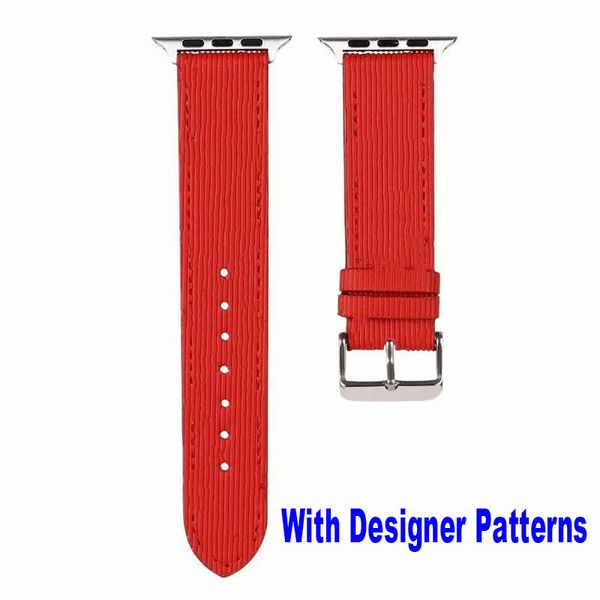 Luxo D Designer tiras inteligentes para a banda Apple Watch 41mm 45mm 42mm 38mm 44mm Bandas de relógio de presente iwatch 8 7 6 5 4 3 2 1 Banda Fashion S Leather Bracelet Prind Stripes Prints Prints Stripes