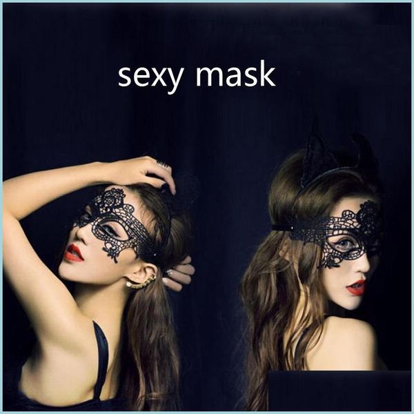 Maschere per feste Maschera di pizzo Maschere per feste Halloween Squisito travestimento Mezza faccia Abito Donna Lady Sexy per Natale Costume cosplay Drop Dhvdy