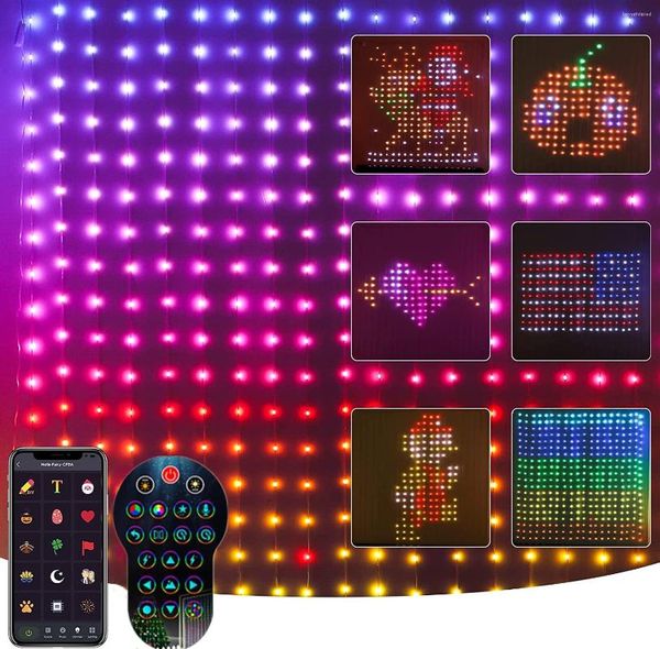 Saiten DIY LED Vorhang Lichter Smart APP Control String Girlande Für Schlafzimmer Fenster Weihnachten Navidad Hochzeit Party Dekoration