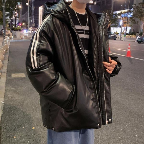 Masculino de estilo coreano Parkas Men Winter Winter grossa multi-bolso de couro desgaste de casacos masculinos casuais à prova de vento sólido tamanho grande 5xl venda