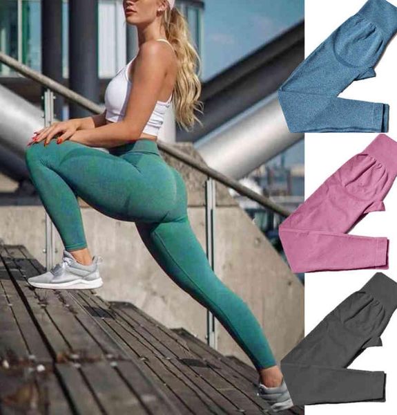 Yoga Nahtlose Leggings Hosen Gym Outfits Booty Kontur Hohe Taille Workout Hose Fitness Sport Butt Lifting Strumpfhosen Sexy Stretch H24360670