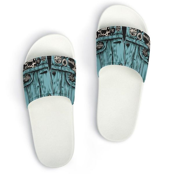 Scarpe personalizzate fai-da-te Fornisci immagini per supportare la personalizzazione pantofole sandali uomo donna sedici Blue Fury