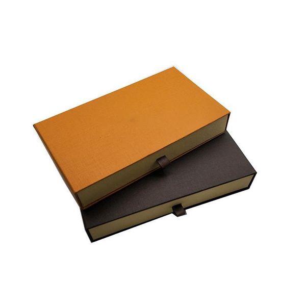 Scatole per gioielli Regalo di marca Der Scatole per imballaggio Per portafoglio lungo Carta di carta Caffè Arancione Scatola per imballaggio al dettaglio Accessori per gioielli di moda Dh1Nl